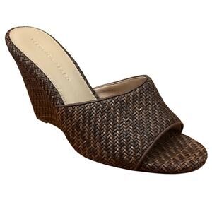 Veronica Beard Dali Brown Raffia Wedges Sandals Size Size 9.5